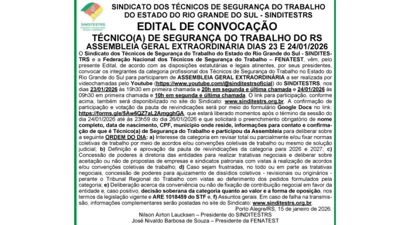 ASSEMBLEIA GERAL EXTRAORDINÁRIA – 23 E 24/01/202