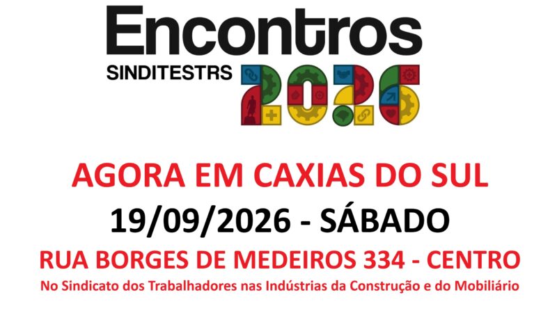 CAXIAS DO SUL – Encontro de TSTs – 19/09/2026 (sábado) – GRATUITO