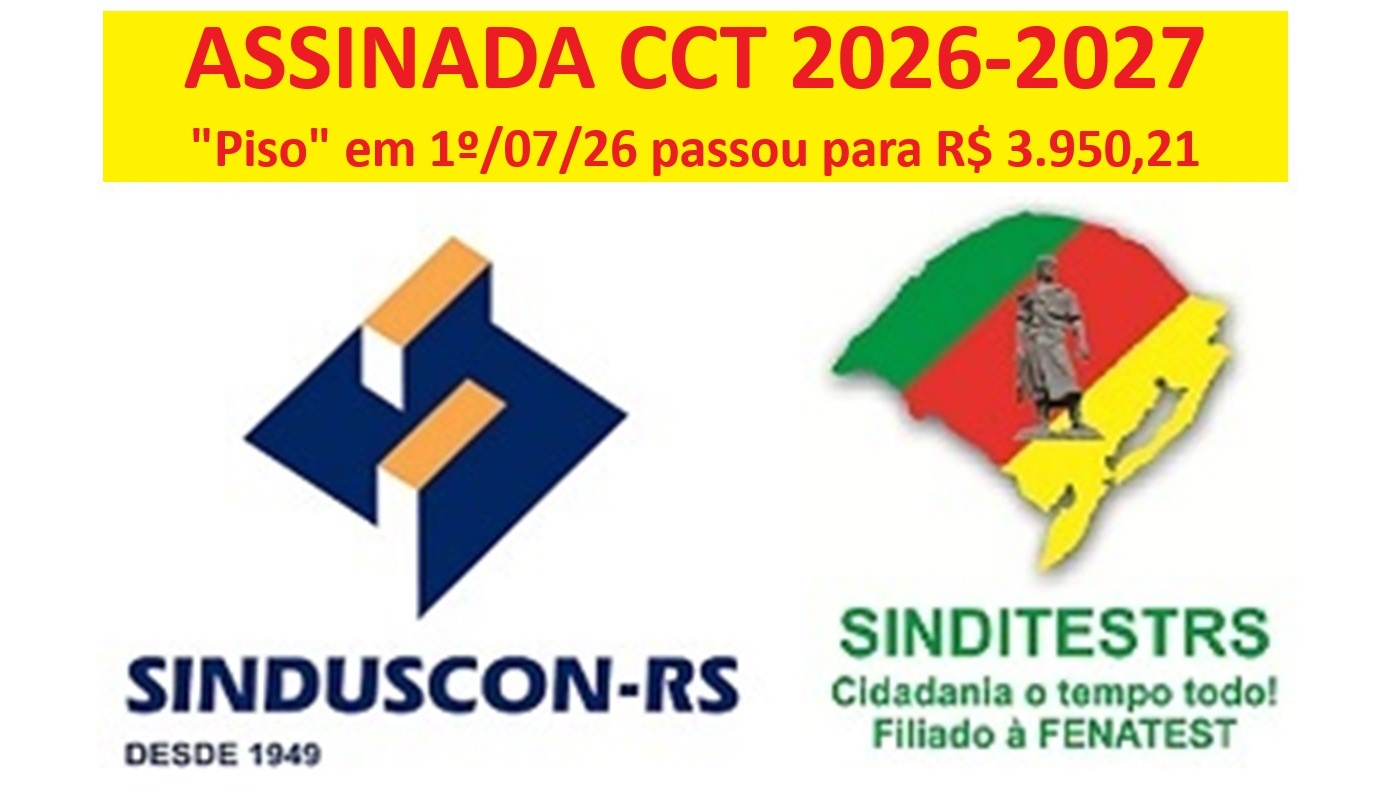 “Piso” da categoria na Construção Civil 2026/2027 passou para R$ 3.950,21