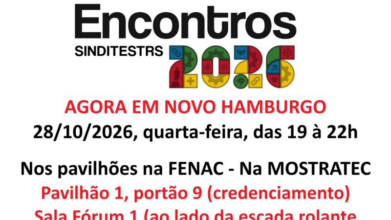 Novo Hamburgo – Encontro Regional de TSTs (28/10)